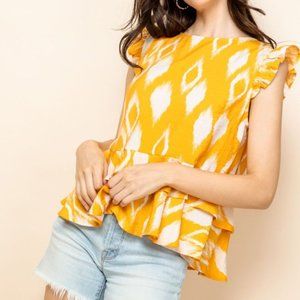 Printed ruffle top
